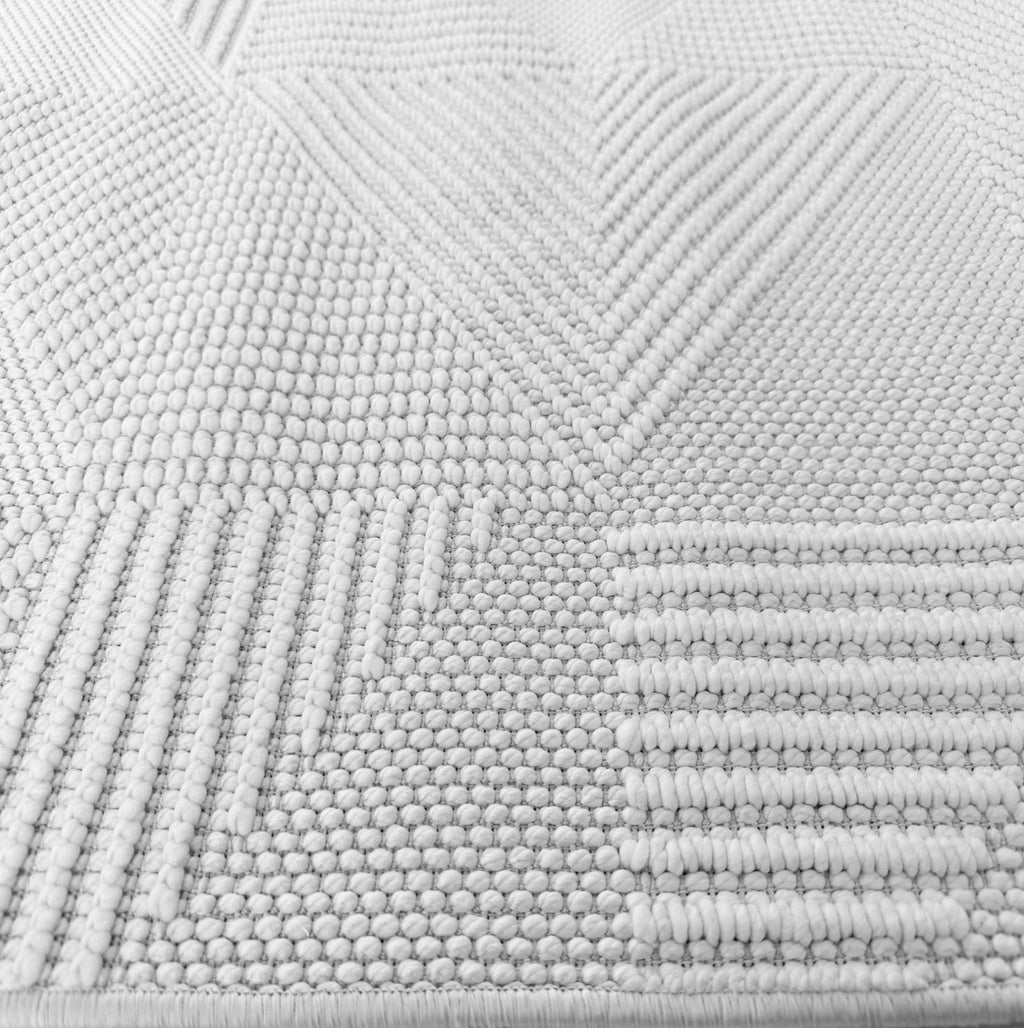 Geometric White Rug