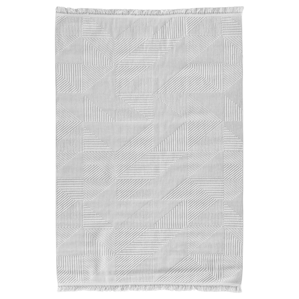 Geometric White Rug