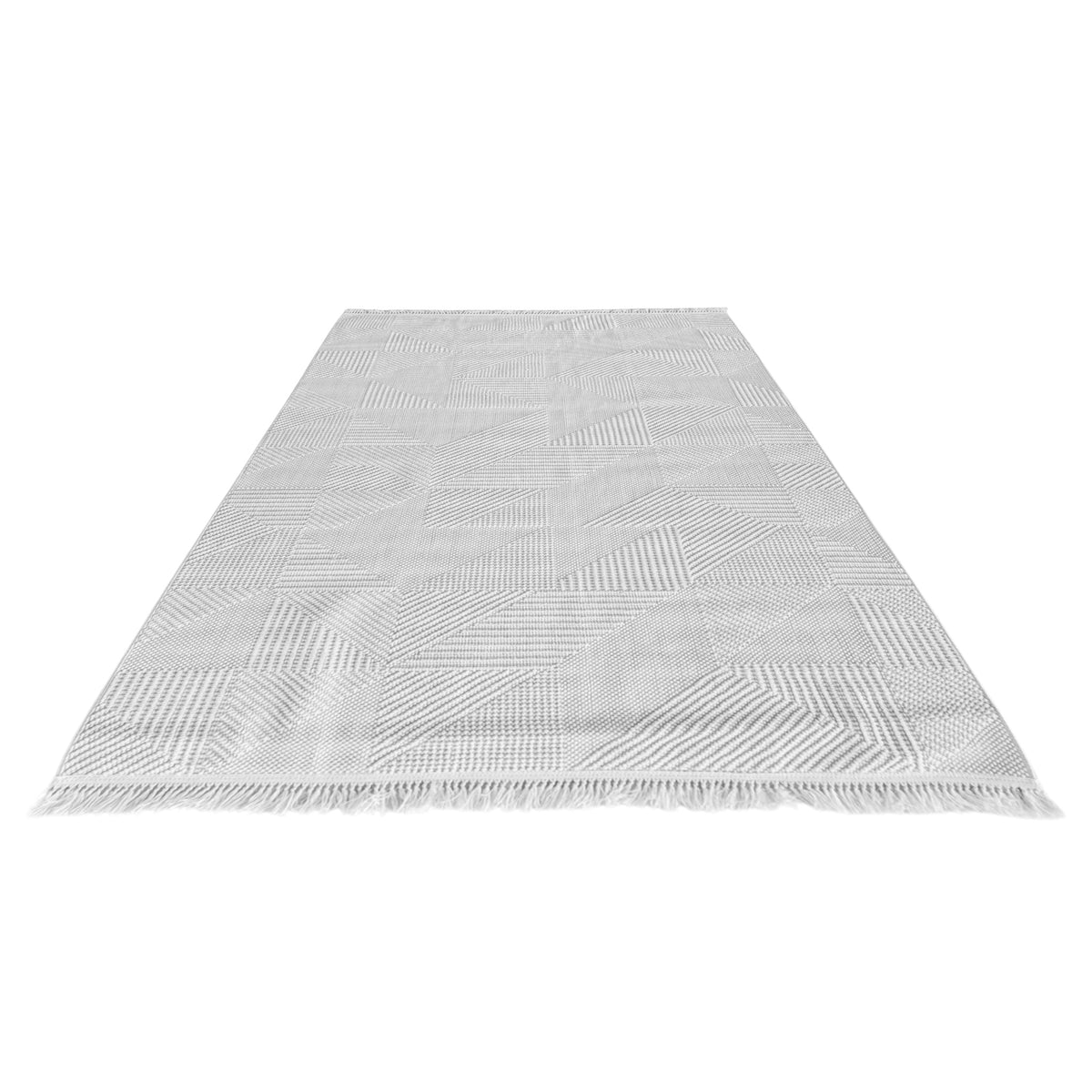 Geometric White Rug